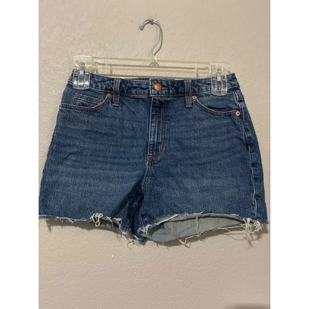 Universal Thread Denim Shorts Vintage Midi Size 6 Frayed Cutoff Distressed